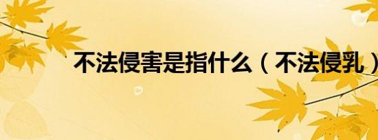 不法侵害是指什么（不法侵乳）