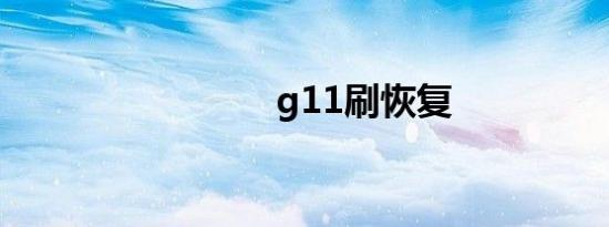 g11刷恢复