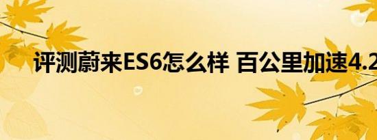 评测蔚来ES6怎么样 百公里加速4.24秒