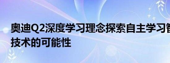奥迪Q2深度学习理念探索自主学习智能停车技术的可能性