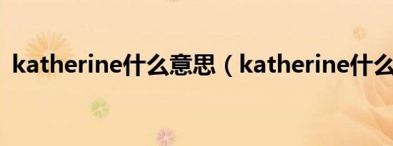 katherine什么意思（katherine什么意思）