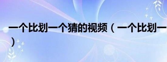 一个比划一个猜的视频（一个比划一个猜题目）