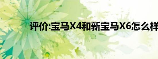评价:宝马X4和新宝马X6怎么样