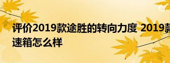 评价2019款途胜的转向力度 2019款途胜变速箱怎么样