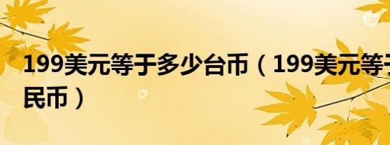 199美元等于多少台币（199美元等于多少人民币）