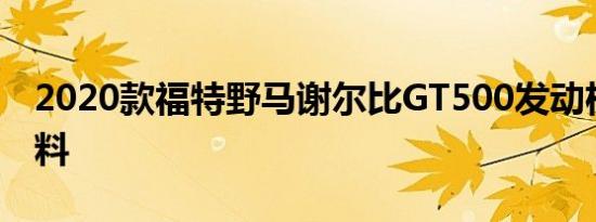 2020款福特野马谢尔比GT500发动机细节爆料