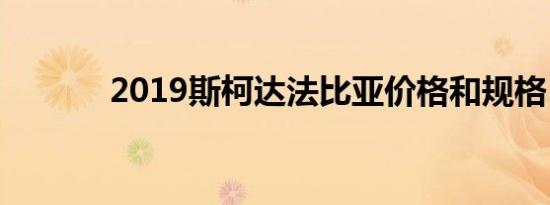 2019斯柯达法比亚价格和规格