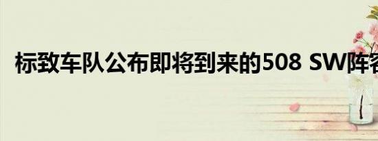 标致车队公布即将到来的508 SW阵容详情
