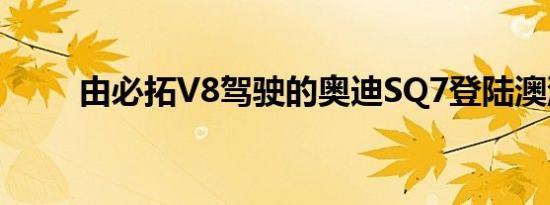 由必拓V8驾驶的奥迪SQ7登陆澳洲