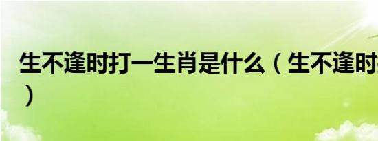 生不逢时打一生肖是什么（生不逢时打一生肖）