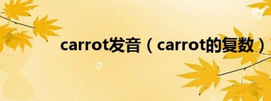 carrot发音（carrot的复数）