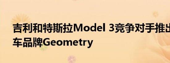吉利和特斯拉Model 3竞争对手推出电动汽车品牌Geometry