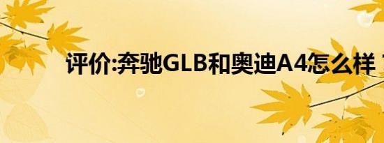 评价:奔驰GLB和奥迪A4怎么样？