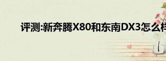 评测:新奔腾X80和东南DX3怎么样？