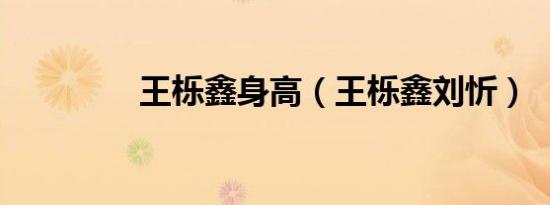 王栎鑫身高（王栎鑫刘忻）