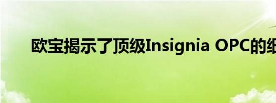 欧宝揭示了顶级Insignia OPC的细节