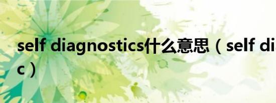 self diagnostics什么意思（self diagnostic）