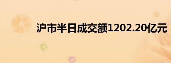 沪市半日成交额1202.20亿元