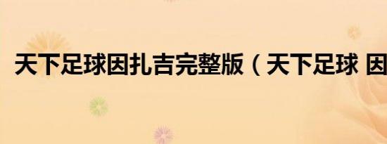 天下足球因扎吉完整版（天下足球 因扎吉）