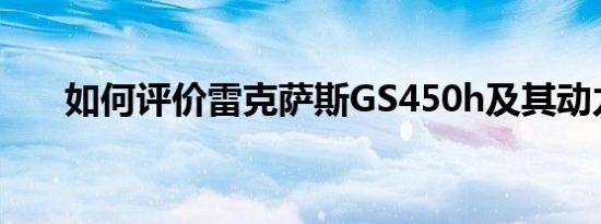 如何评价雷克萨斯GS450h及其动力？