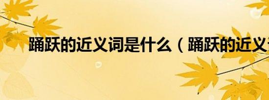 踊跃的近义词是什么（踊跃的近义词）