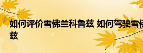 如何评价雪佛兰科鲁兹 如何驾驶雪佛兰科鲁兹