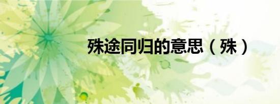 殊途同归的意思（殊）