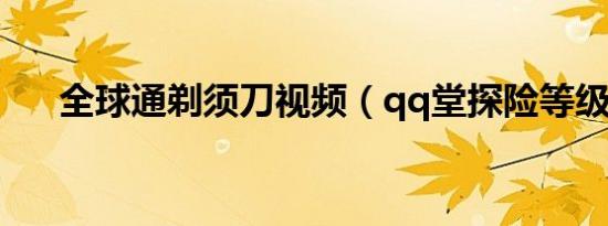 全球通剃须刀视频（qq堂探险等级表）