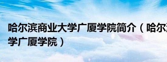 哈尔滨商业大学广厦学院简介（哈尔滨商业大学广厦学院）