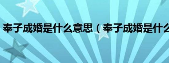 奉子成婚是什么意思（奉子成婚是什么意思）