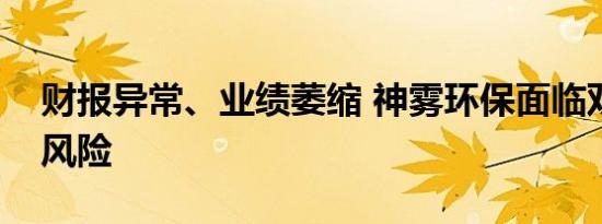 财报异常、业绩萎缩 神雾环保面临双重退市风险