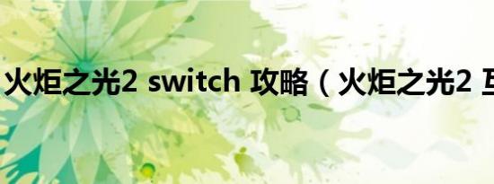 火炬之光2 switch 攻略（火炬之光2 互联网）