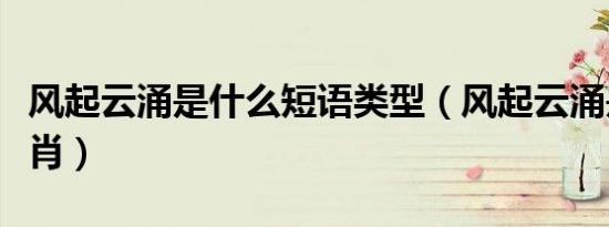 风起云涌是什么短语类型（风起云涌是什么生肖）