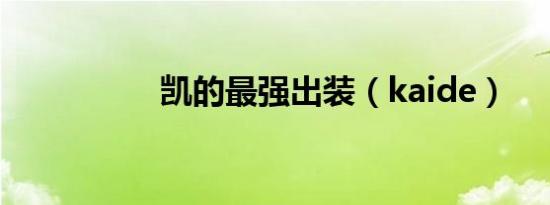 凯的最强出装（kaide）