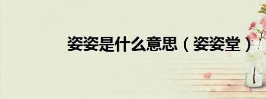 姿姿是什么意思（姿姿堂）