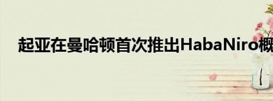 起亚在曼哈顿首次推出HabaNiro概念车