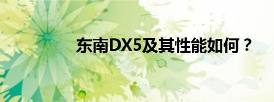 东南DX5及其性能如何？