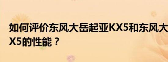 如何评价东风大岳起亚KX5和东风大岳起亚KX5的性能？