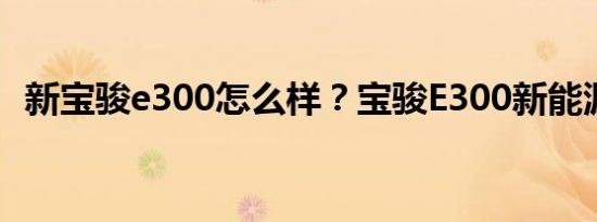 新宝骏e300怎么样？宝骏E300新能源图片