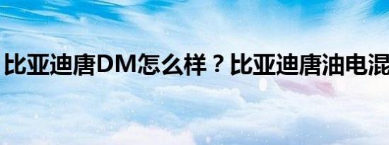 比亚迪唐DM怎么样？比亚迪唐油电混合价格