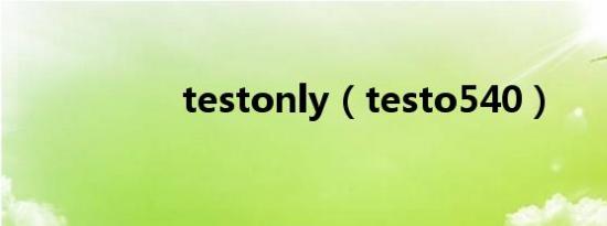 testonly（testo540）