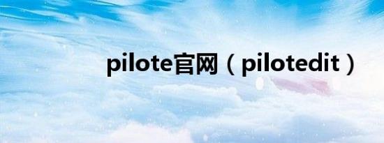 pilote官网（pilotedit）