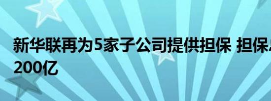 新华联再为5家子公司提供担保 担保总余额超200亿