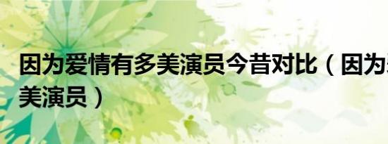 因为爱情有多美演员今昔对比（因为爱情有多美演员）