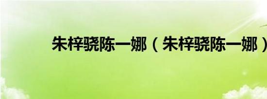 朱梓骁陈一娜（朱梓骁陈一娜）