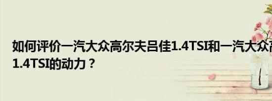 如何评价一汽大众高尔夫吕佳1.4TSI和一汽大众高尔夫吕佳1.4TSI的动力？