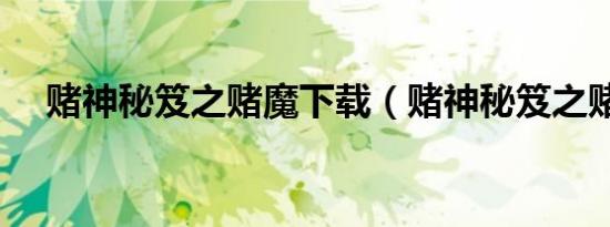 赌神秘笈之赌魔下载（赌神秘笈之赌魔）