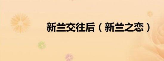 新兰交往后（新兰之恋）