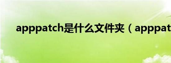 apppatch是什么文件夹（apppatch）