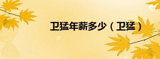 卫猛年薪多少（卫猛）
